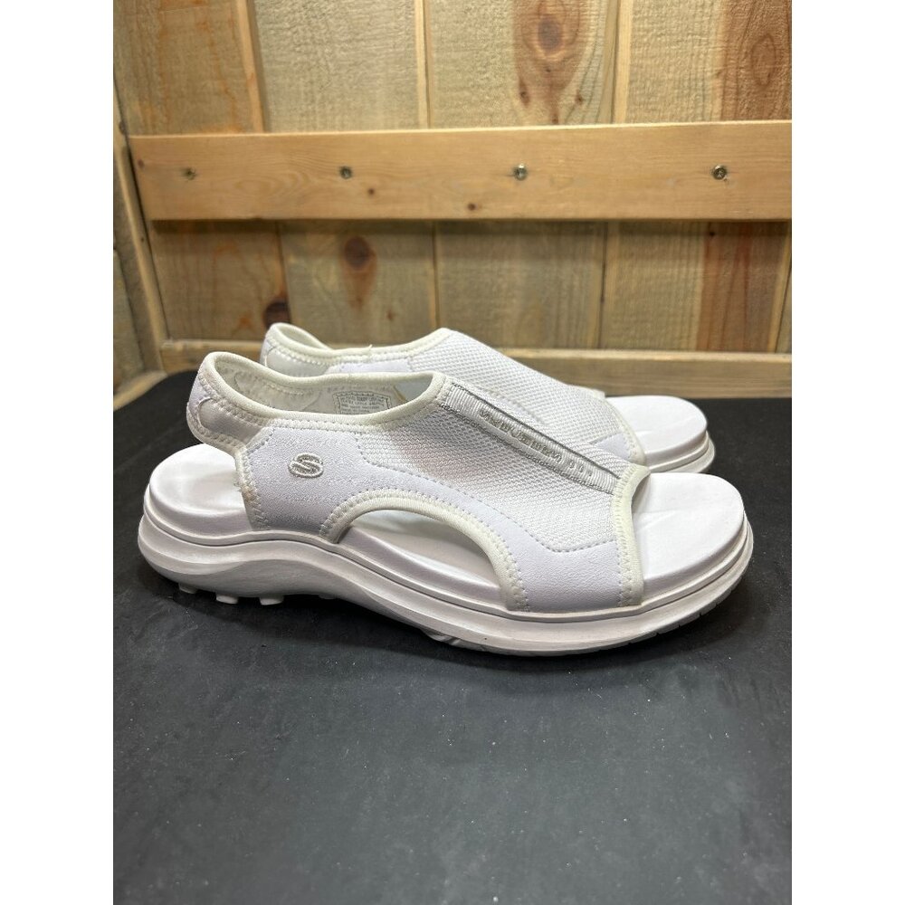 NWOB Skechers Womens Size 9 White Open-Toe Slingback Sport Sandals